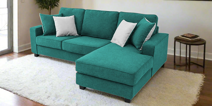 Ladybug Fabric Lhs Sectional Sofa 2 Lounger In Sea Green Colour - Febonic Living