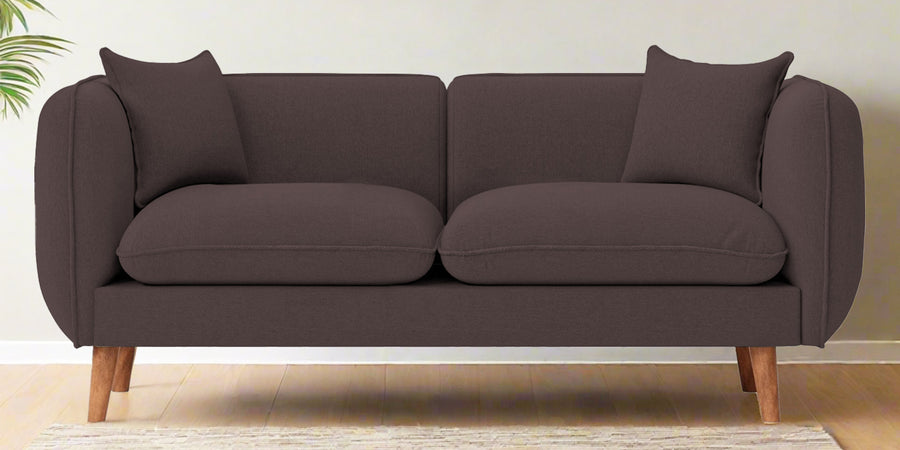 Reva Fabric 2 Seater Sofa In Night Brown Colour - Febonic Living