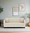 Gozi Fabric 3 Seater Sofa In Ivory Cream Colour