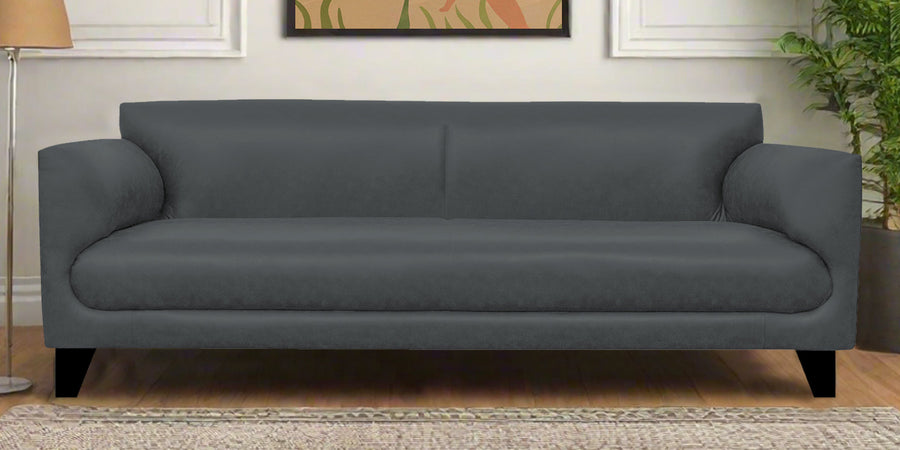 Convi Leatherette 3 Seater Sofa In Pepper Grey Colour - Febonic Living