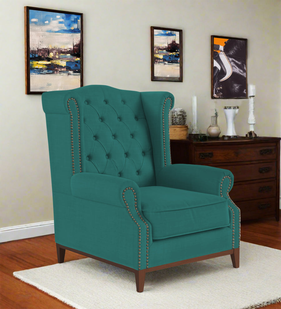 Nory  Wing Fabric Chair - Sea Green by Febonic Living