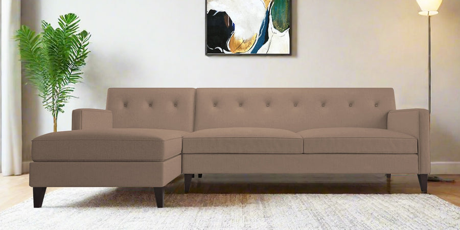 Miller Fabric Rhs Sectional Sofa 3 Lounger In Cookie Beige Colour - Febonic Living