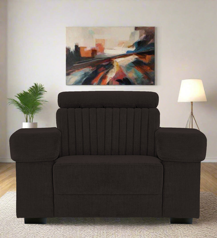 Draco  1 Seater Fabric Sofa - Cara Brown by Febonic Living