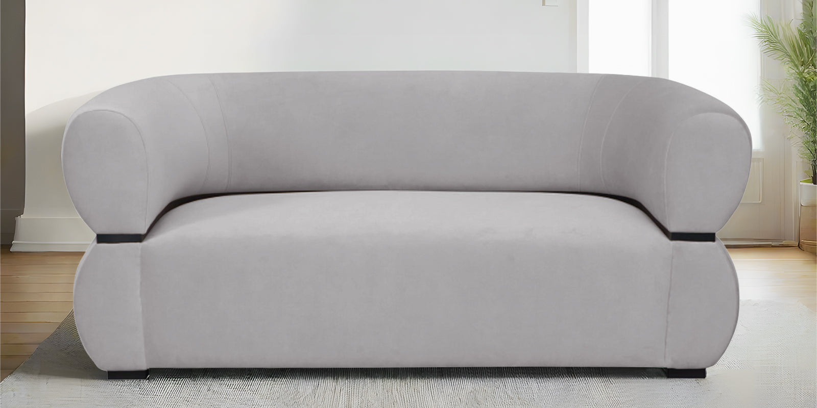 Kula Velvet 2 Seater Sofa In Concrete Grey Colour