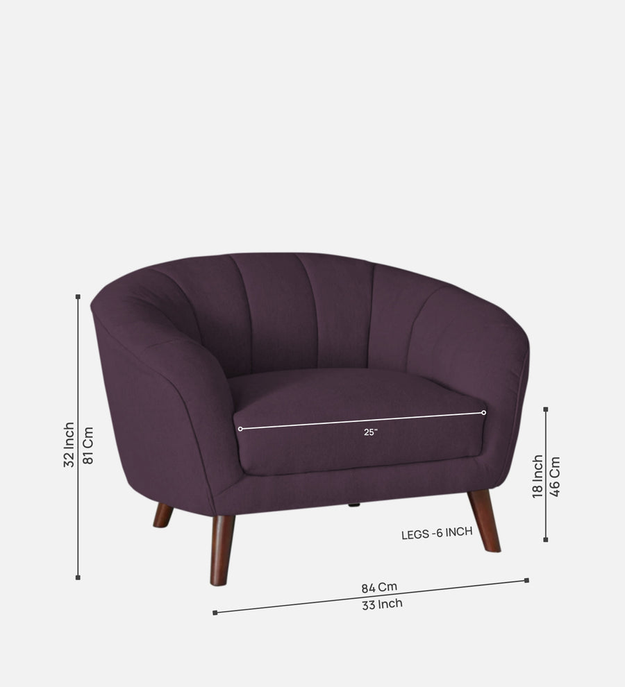 Benjamin Fabric 1 Seater Sofa In Greek Purple Colour - Febonic Living