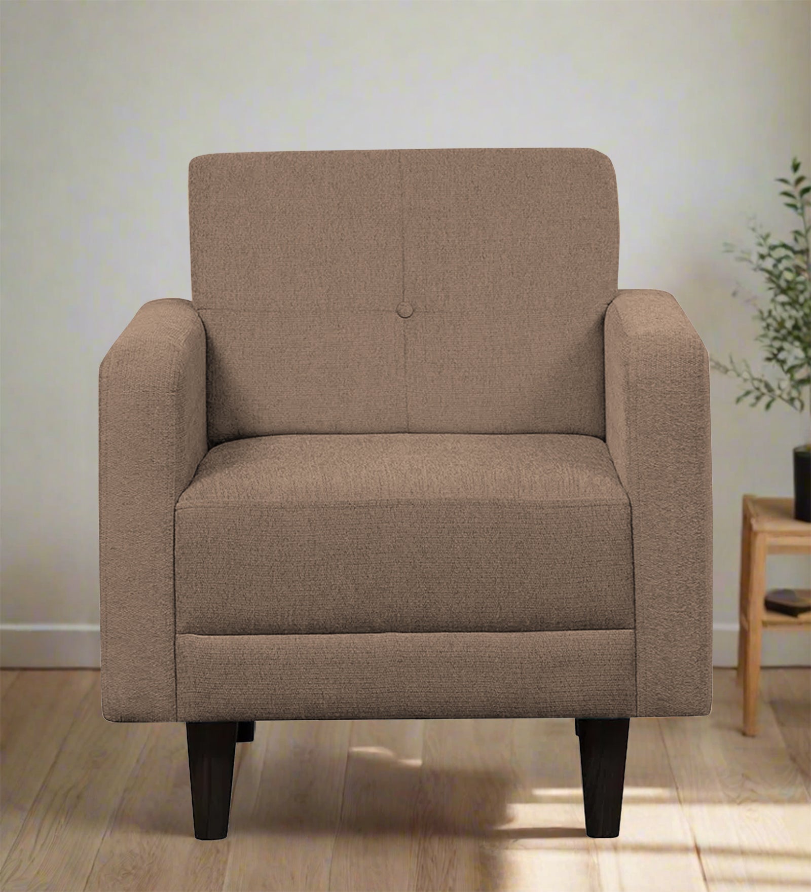 Noha Fabric 1 Seater Sofa in Cookie Beige Colour