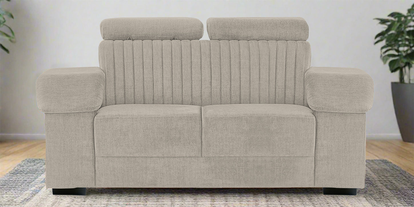 Draco Fabric 2 Seater Sofa In Ash Grey Colour