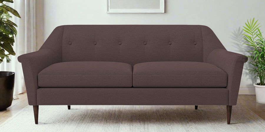 Homer Fabric 3 Seater Sofa In Night Brown Colour - Febonic Living
