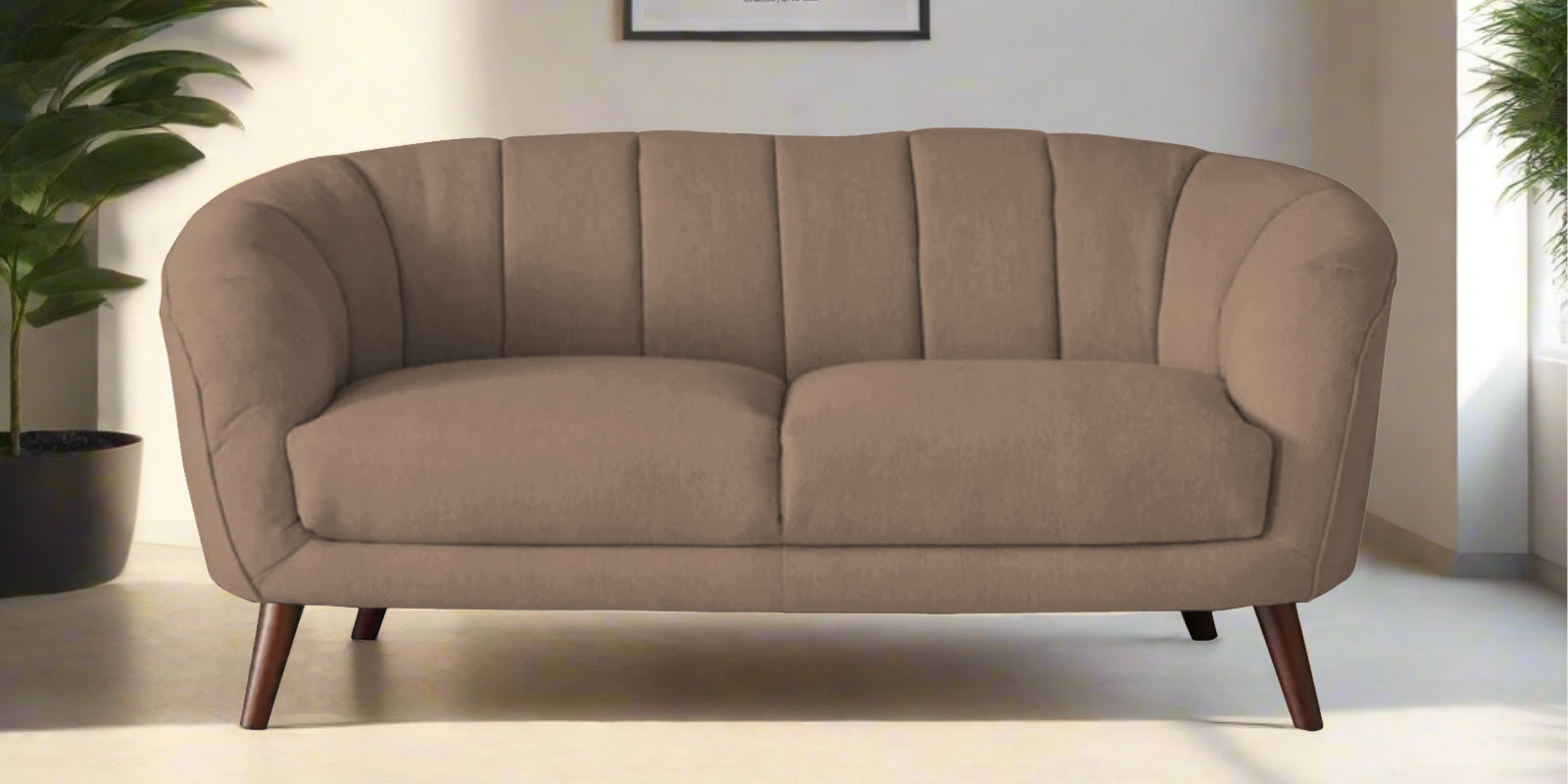 Benjamin Fabric 2 Seater Sofa in Cookie Beige Colour