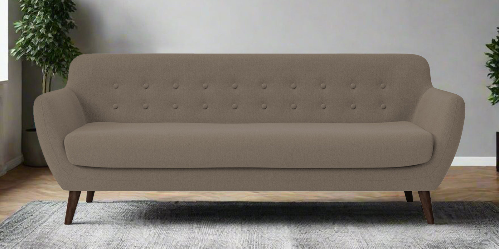 Goofy Fabric 3 Seater Sofa in Hazel Beige Colour