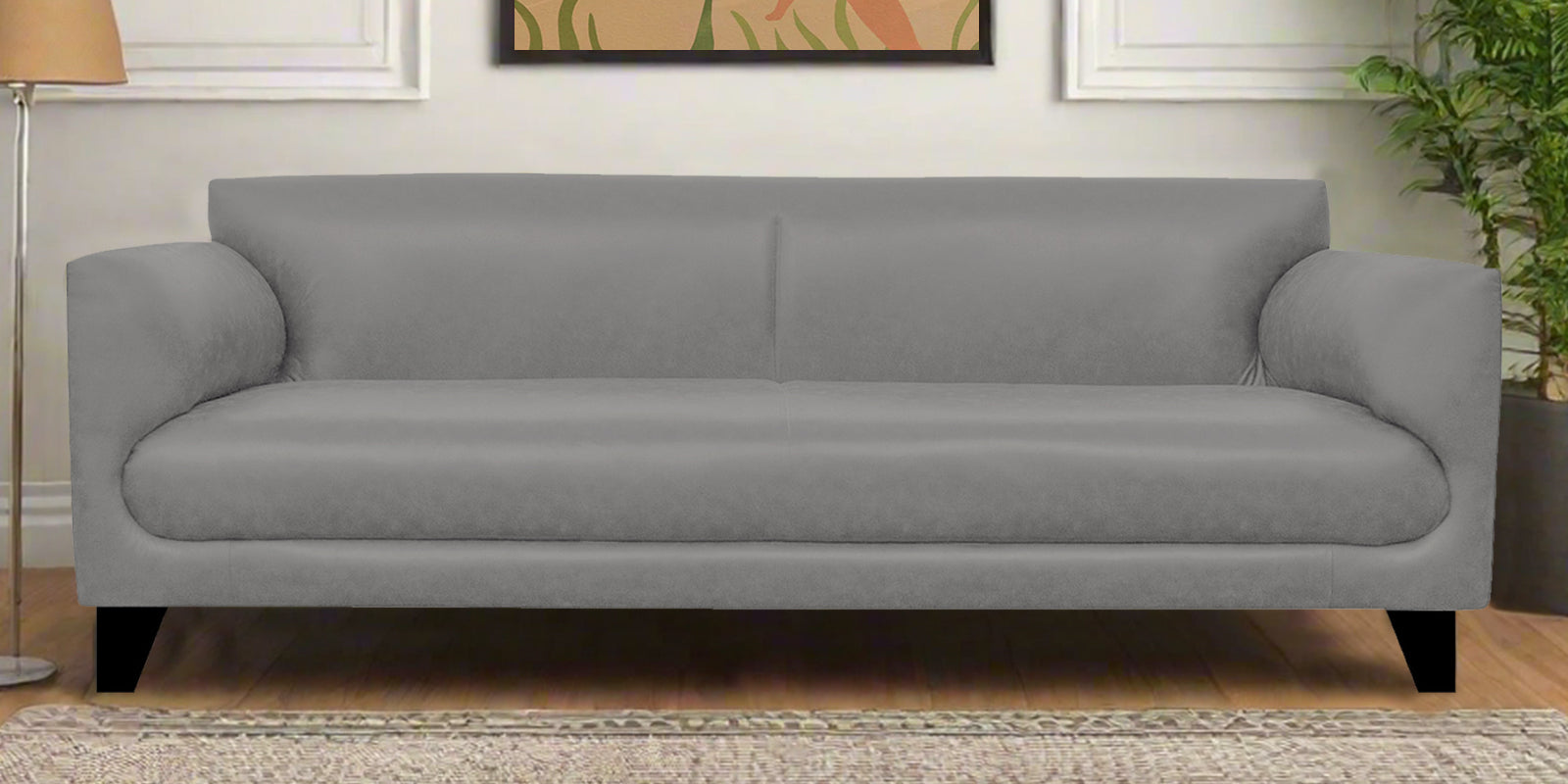 Convi Leatherette 3 Seater Sofa In Dim Grey Colour - Febonic Living