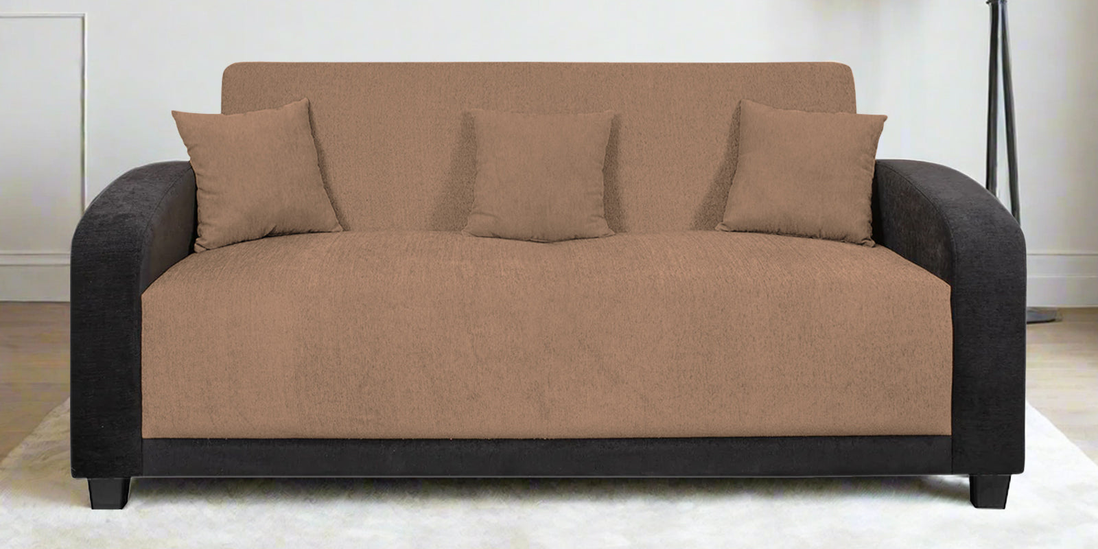 Alex Fabric 3 Seater Sofa In Cosmic Beige Colour