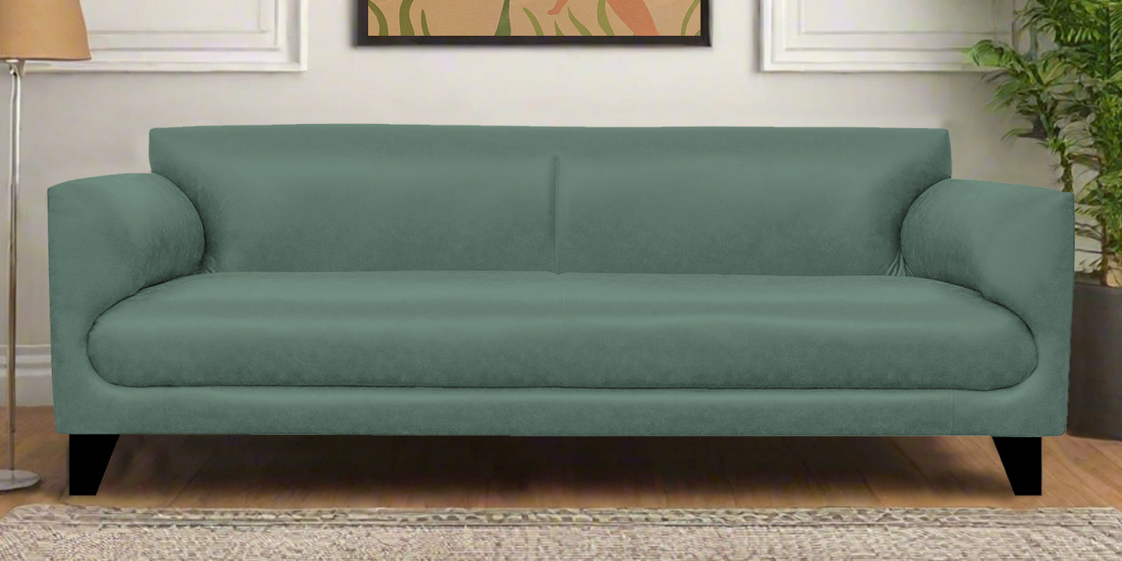 Convi Leatherette 3 Seater Sofa In Mint Green Colour - Febonic Living