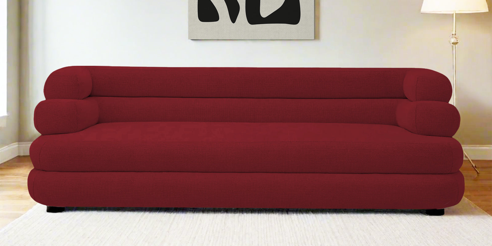 Wener Fabric 3 Seater Sofa in Chilli Red Colour