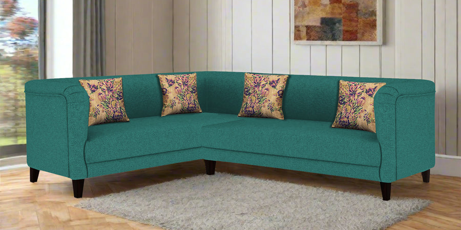 Niki Fabric Corner Sofa In Sea Green Colour - Febonic Living