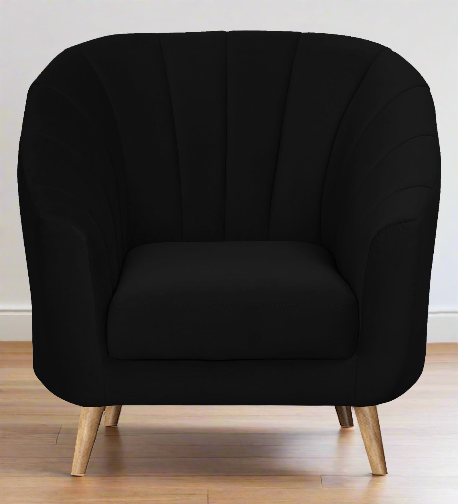 Nancy Velvet 1 Seater Sofa in Adam Black Colour