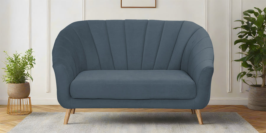 Kaylee Velvet 2 Seater Sofa In Oxford Blue Colour - Febonic Living