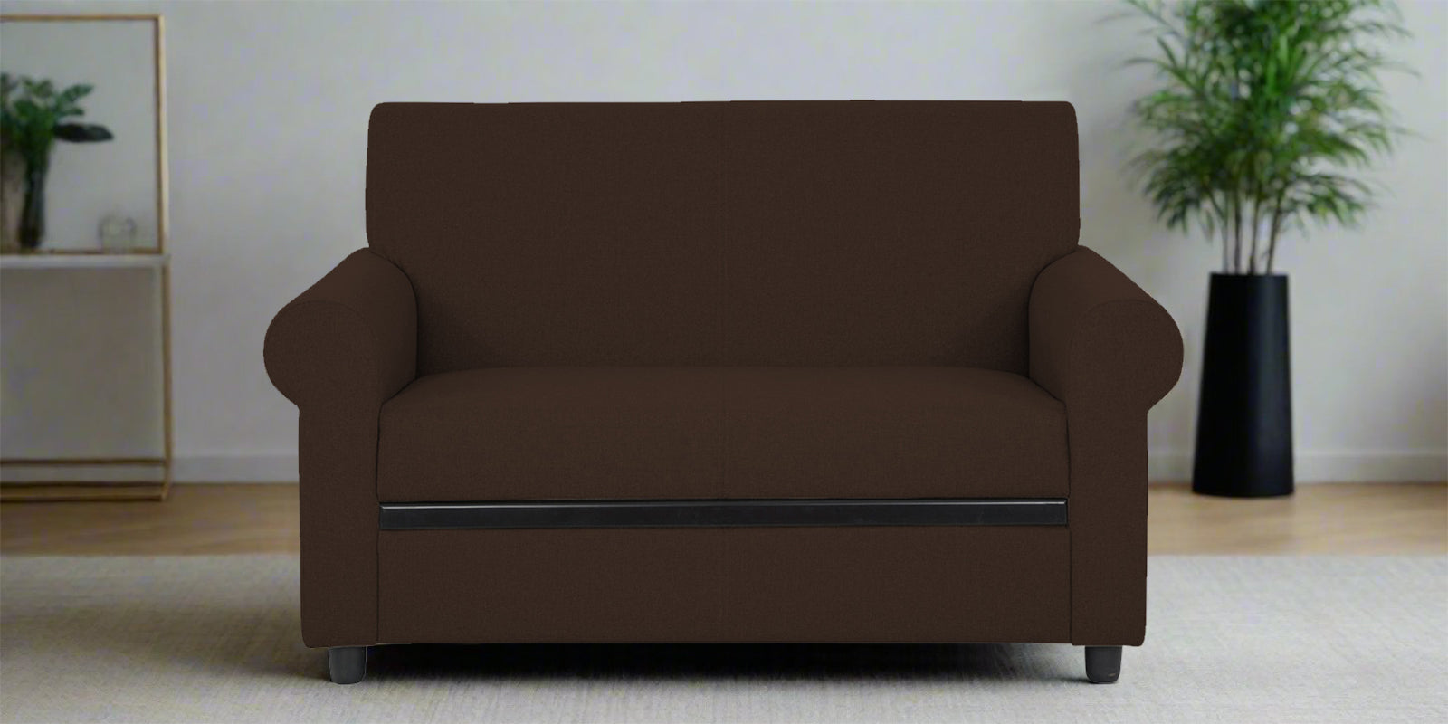 Ribby Fabric 2 Seater Sofa in Cidar Brown Colour