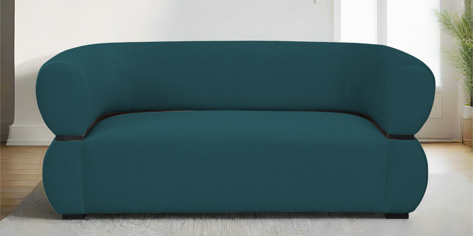 Kula Velvet 2 Seater Sofa In Arabian Green Colour