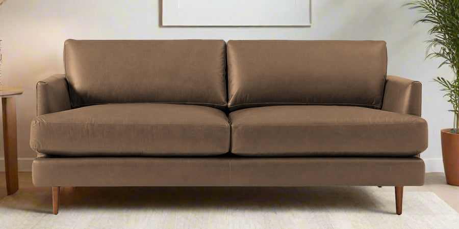 Sterio Leatherette 2 Seater Sofa In Husky Brown Colour - Febonic Living