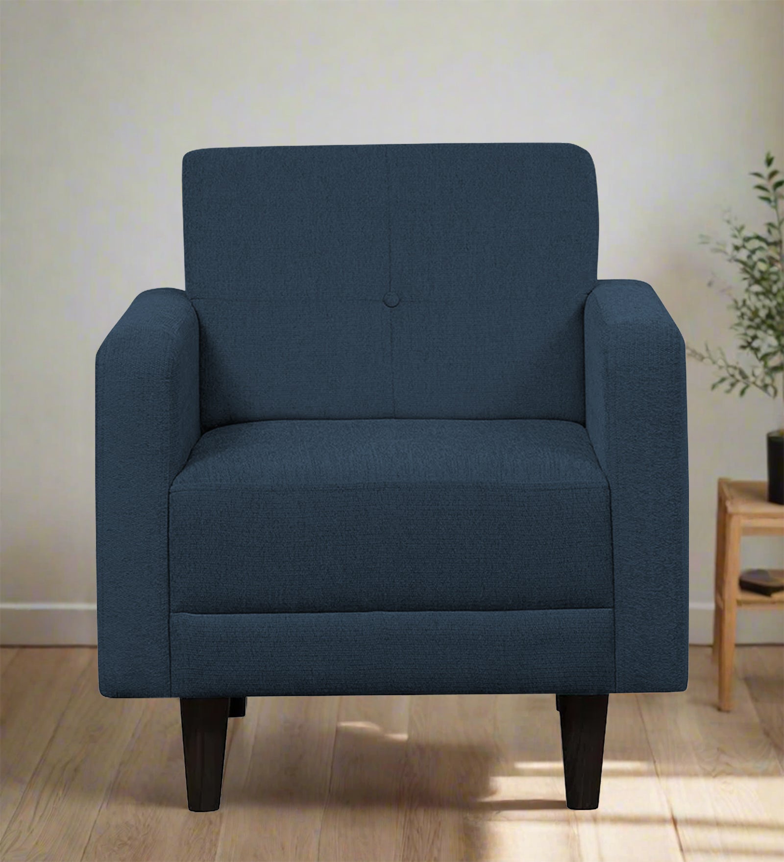 Noha Fabric 1 Seater Sofa in Light Blue Colour