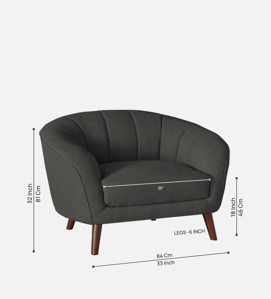 Benjamin Fabric 1 Seater Sofa In Charcoal Grey Colour - Febonic Living