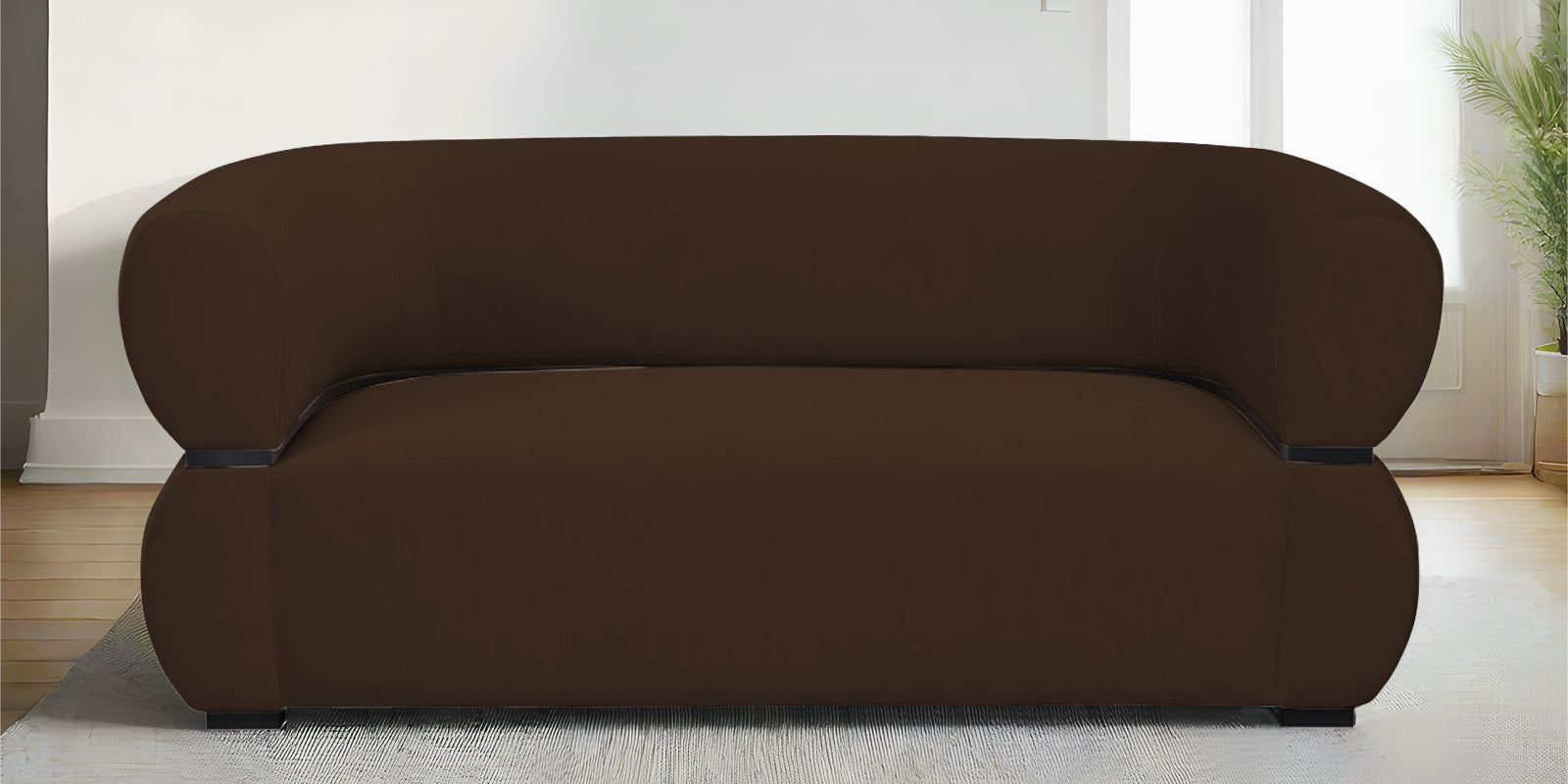 Kula Velvet 2 Seater Sofa In Cholocate Brown Colour