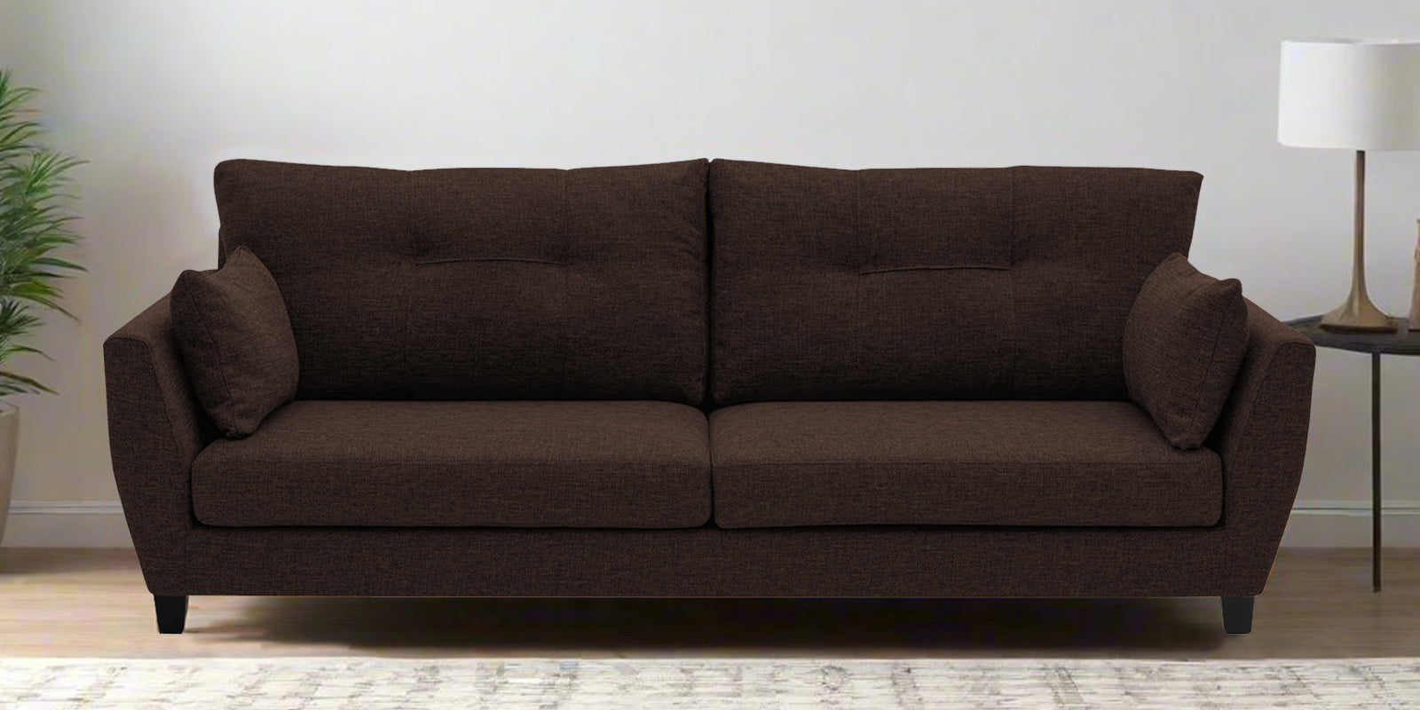 Mario Fabric 3 Seater Sofa in Coffee Brown Colour