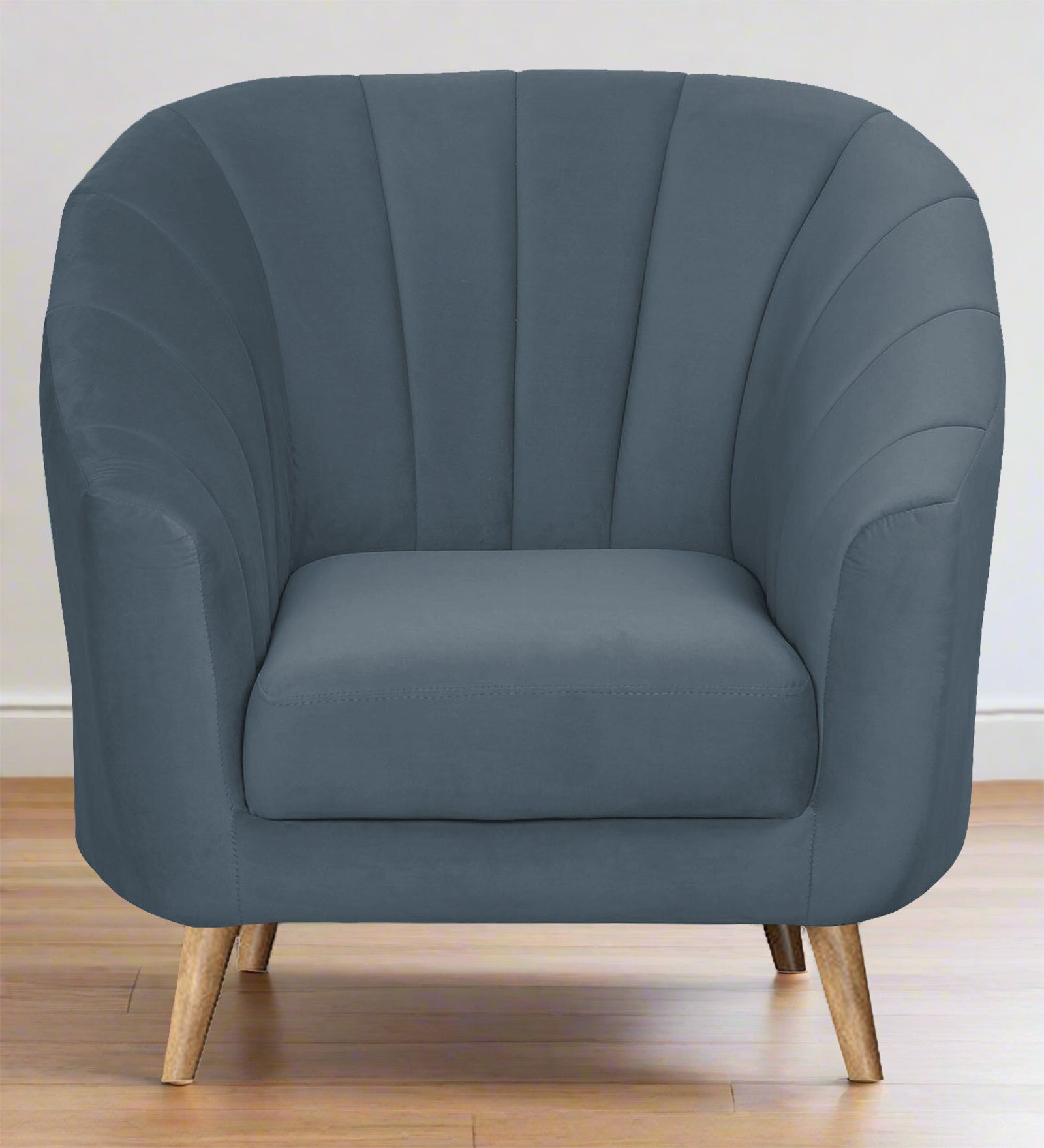 Nancy Velvet 1 Seater Sofa in Oxford Blue Colour