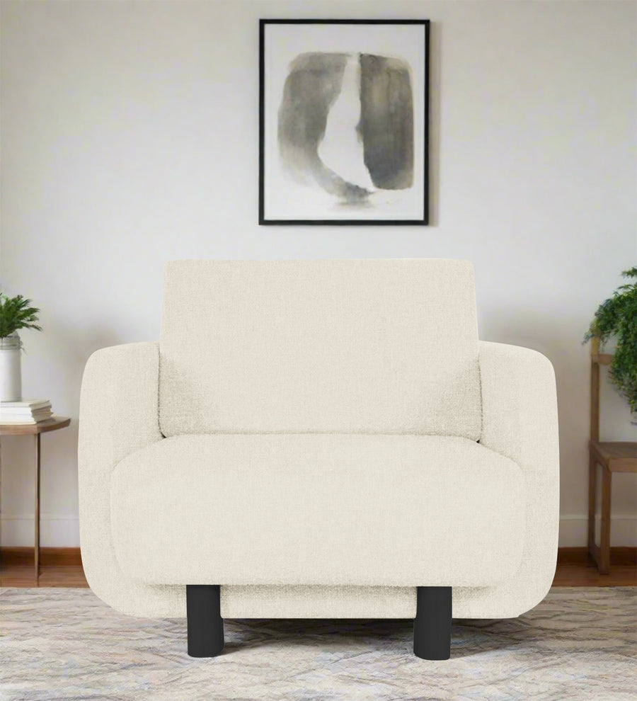 Varu  1 Seater Fabric Sofa - Ivory Cream by Febonic Living