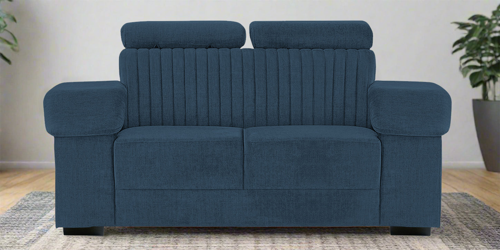 Draco Fabric 2 Seater Sofa In Light Blue Colour