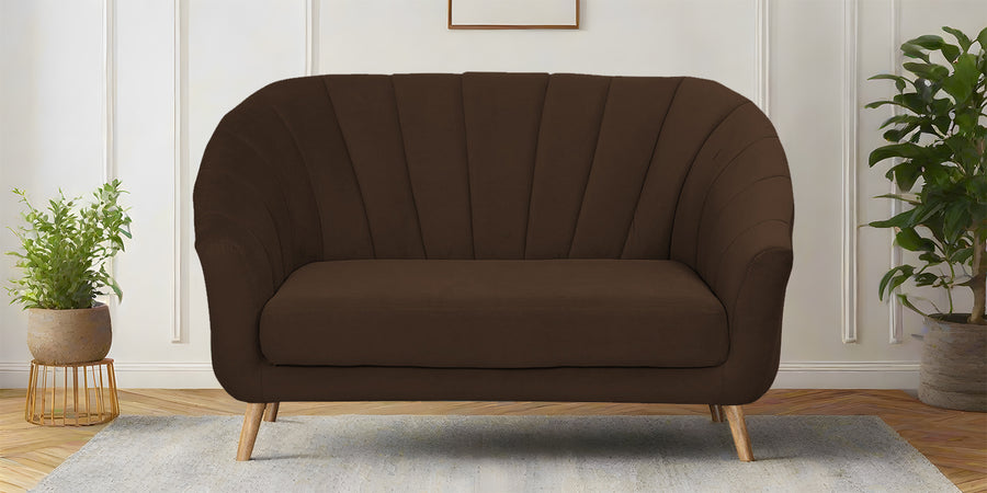 Kaylee Velvet 2 Seater Sofa In Chocolate Brown Colour - Febonic Living