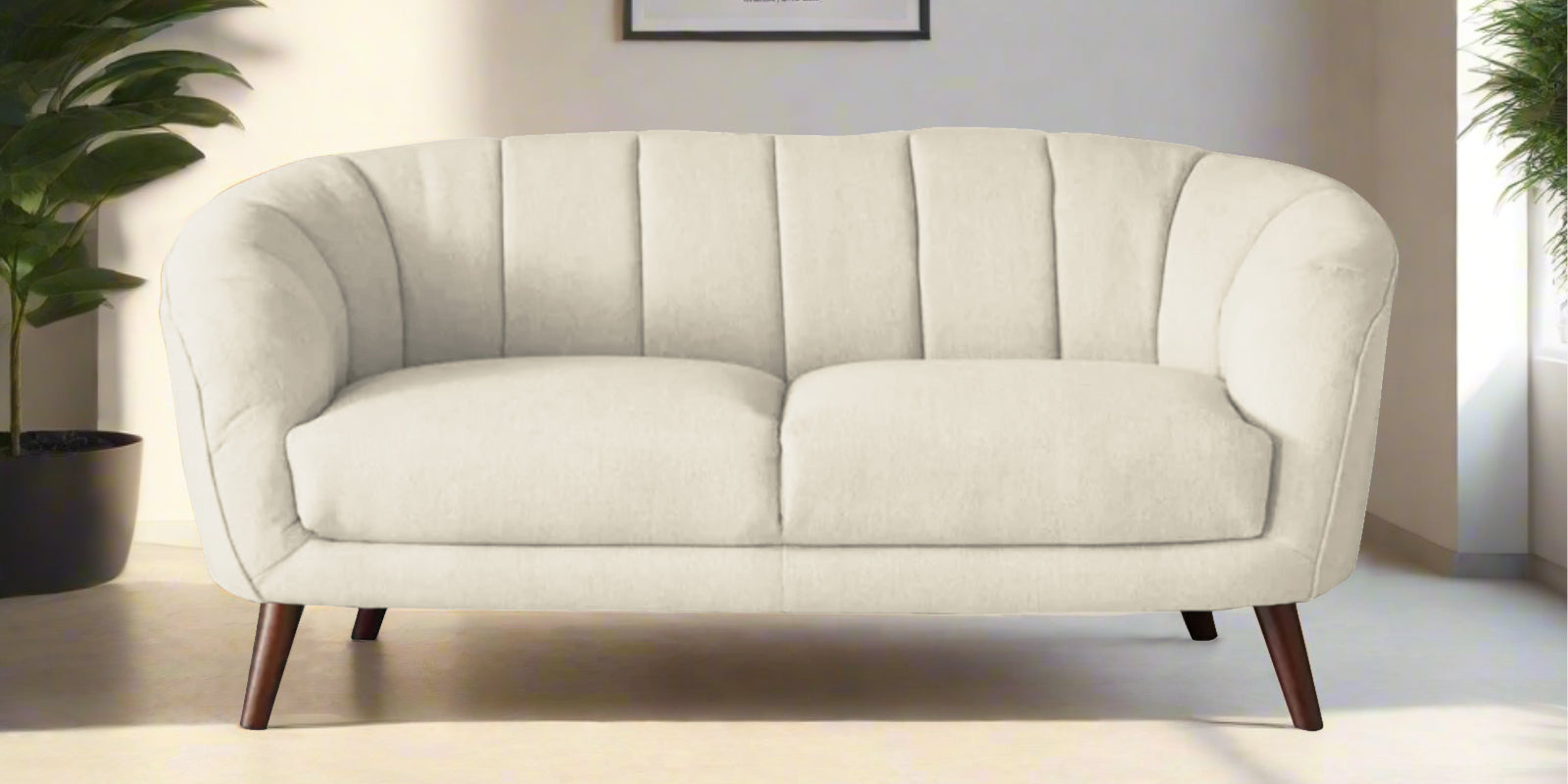 Benjamin Fabric 2 Seater Sofa in Ivory Cream Colour