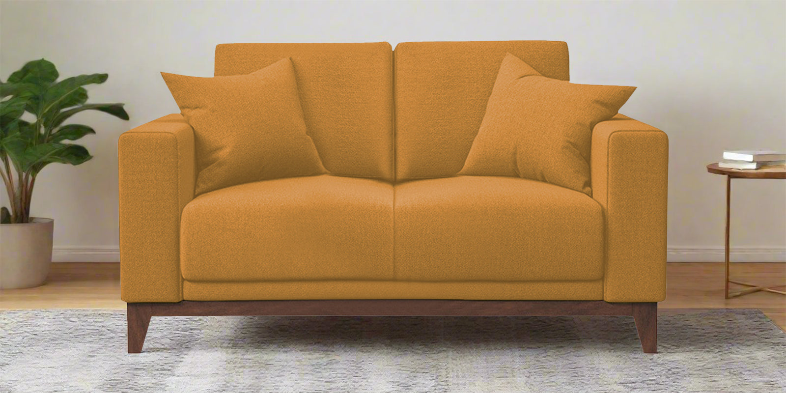 Luca Fabric 2 Seater Sofa in Corn Yellow Colour