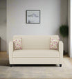 Gozi Fabric 2 Seater Sofa In Ivory Cream Colour