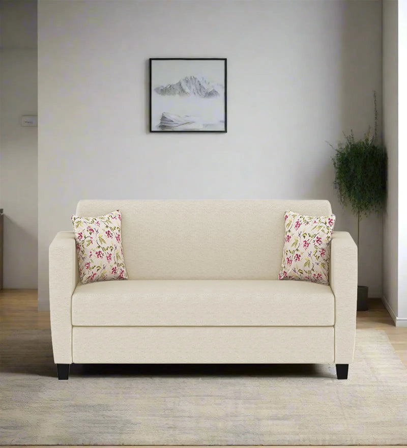 Gozi  2 Seater Fabric Sofa - Ivory Cream