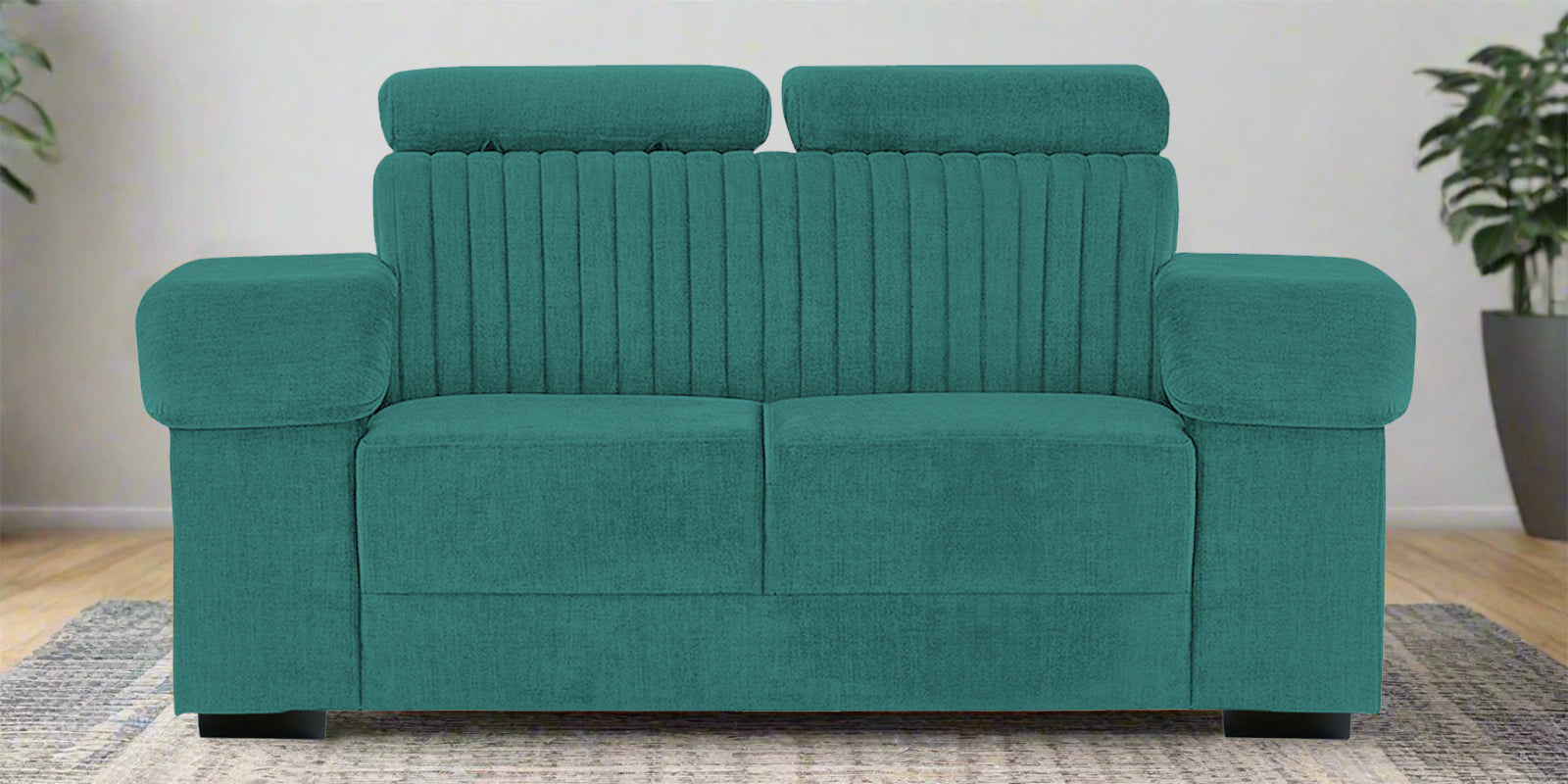 Draco Fabric 2 Seater Sofa In Sea Green Colour