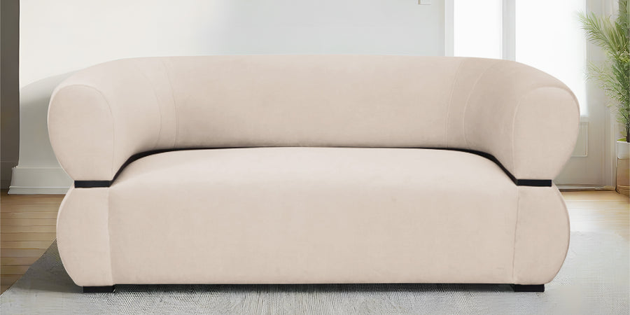 Kula Velvet 2 Seater Sofa In Camel Beige Colour - Febonic Living