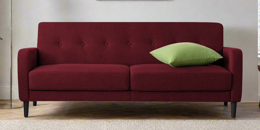 Marq Fabric 3 Seater Sofa In Blood Maroon Colour - Febonic Living