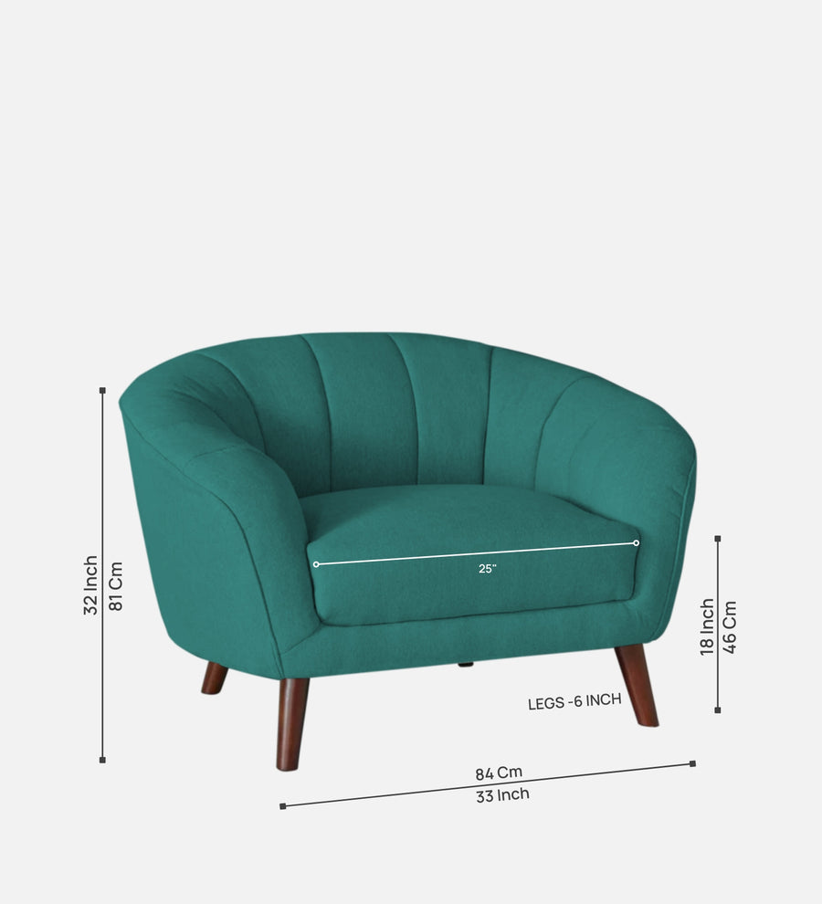 Benjamin Fabric 1 Seater Sofa In Sea Green Colour - Febonic Living