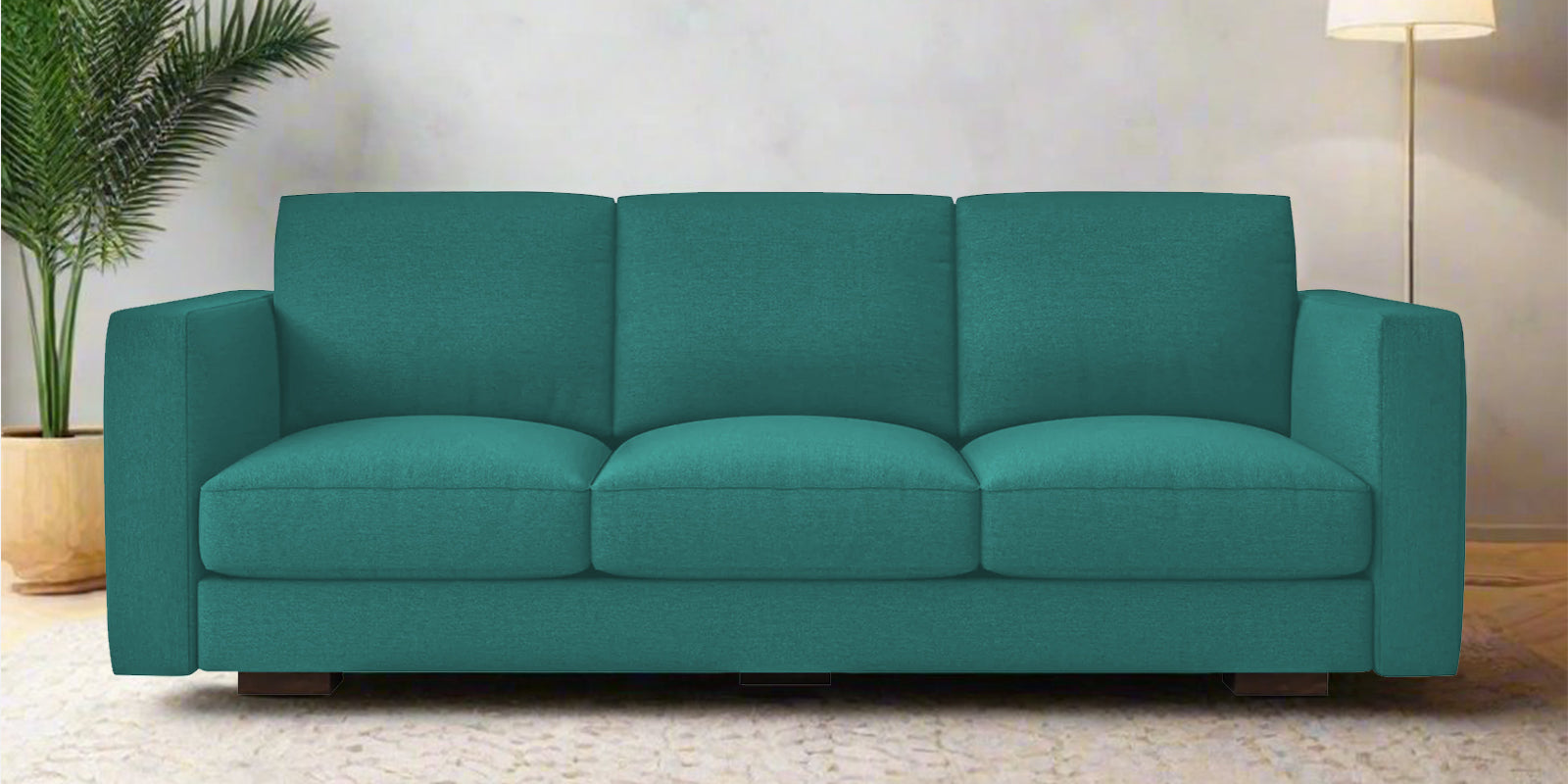 Messy Fabric 3 Seater Sofa in Sea Green Colour