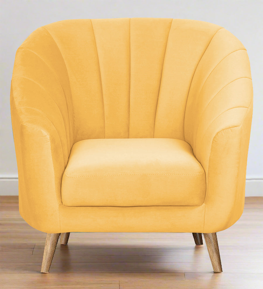 Kaylee  1 Seater Velvet Sofa - Turmeric yellow by Febonic Living