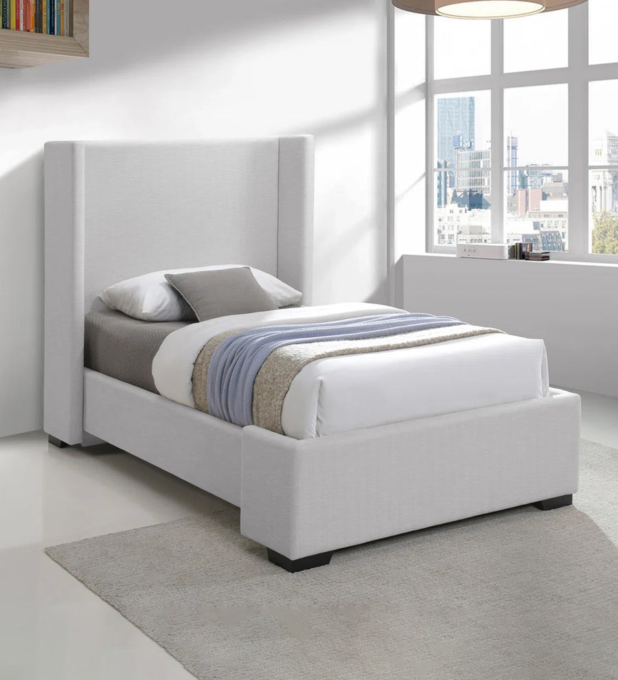 Kirby  Upholstered Fabric Single Size Bed - Lit Grey by Febonic Living