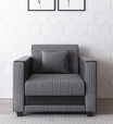 Juno Fabric 1 Seater Sofa in Lama Black Colour