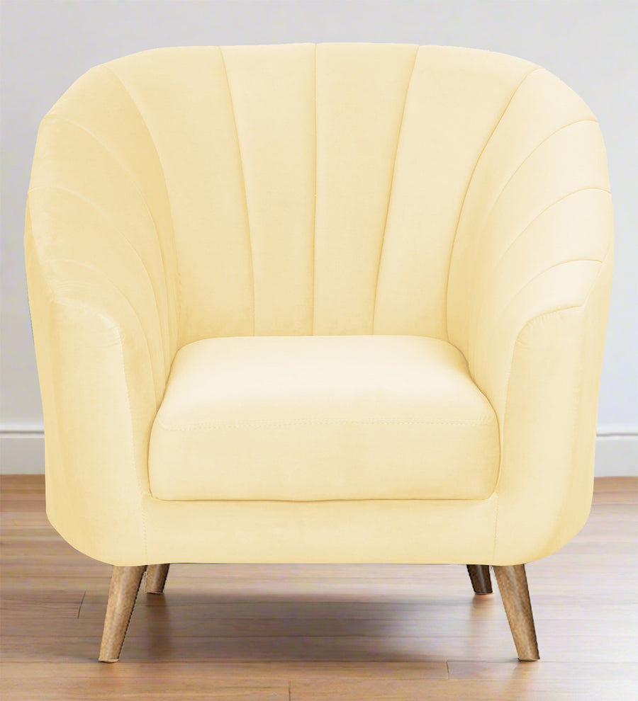 Kaylee  1 Seater Velvet Sofa - Sandy Beige by Febonic Living