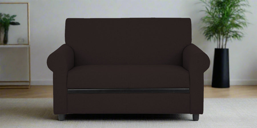 Ribby Fabric 2 Seater Sofa In Dark Brown Colour - Febonic Living