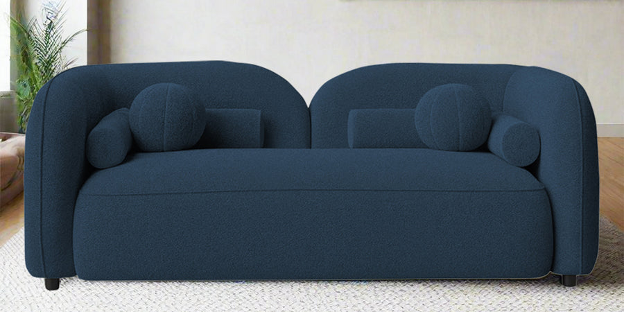 Corny Boucle Fabric 2 Seater Sofa In Classic Blue Colour - Febonic Living