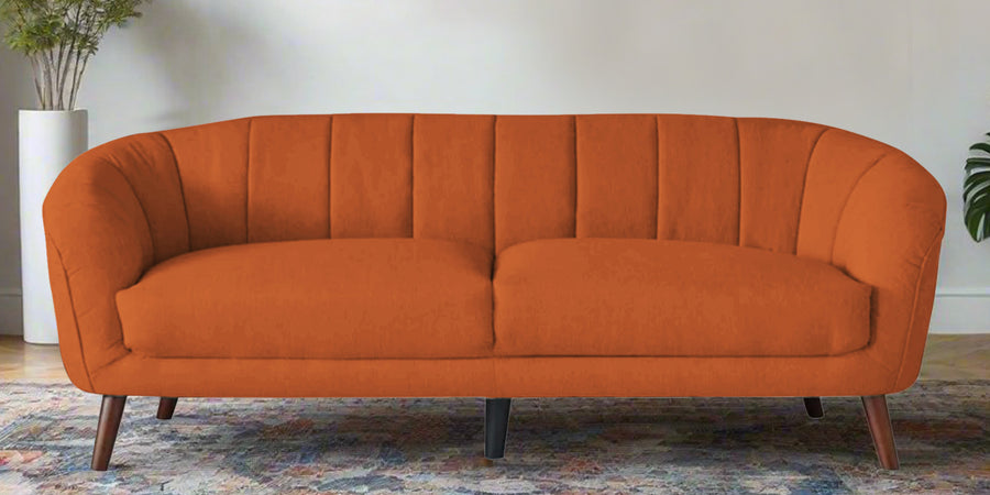Benjamin Fabric 3 Seater Sofa In Vivid Orange Colour - Febonic Living