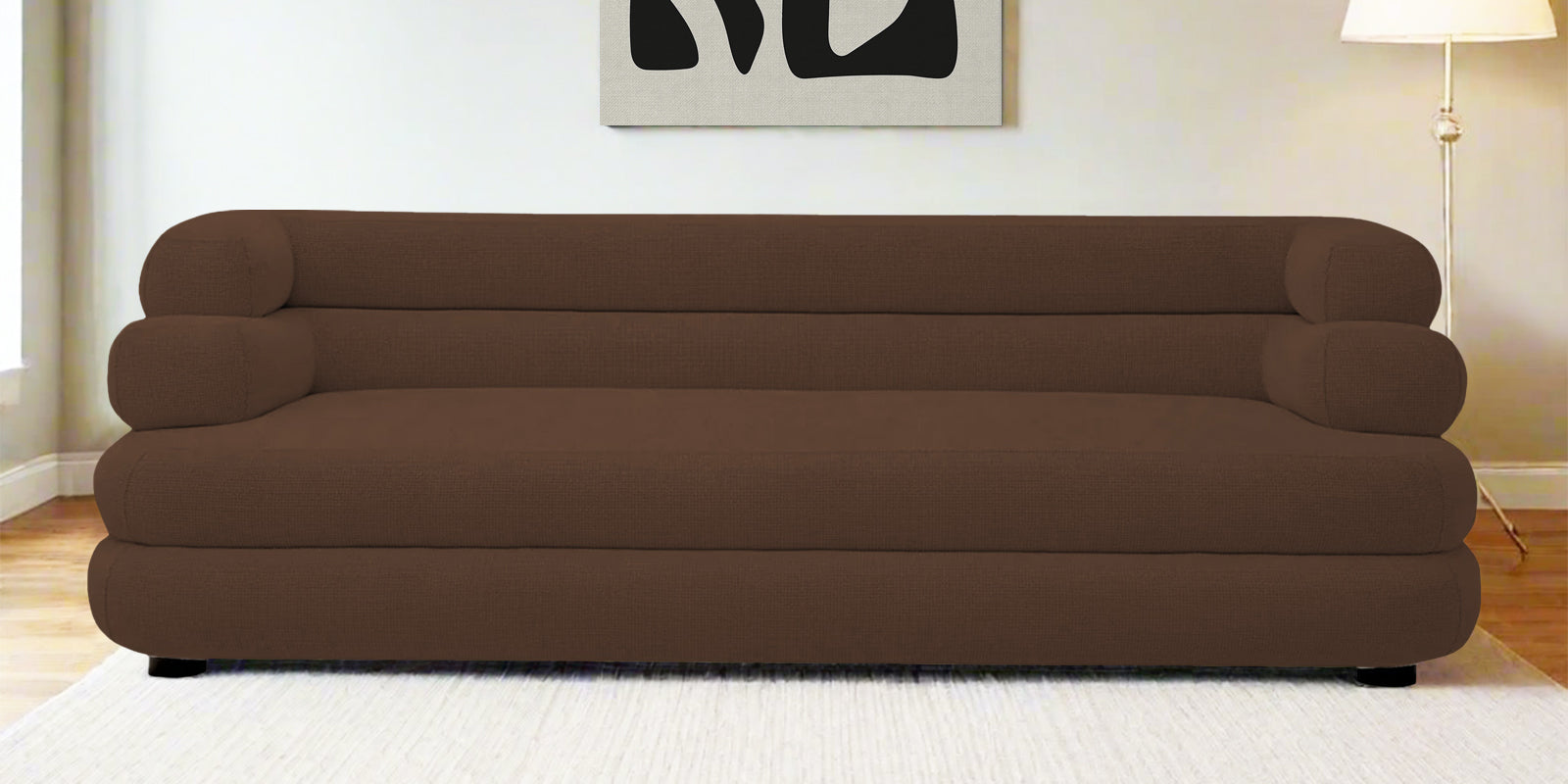 Wener Fabric 3 Seater Sofa in Ash Brown Colour