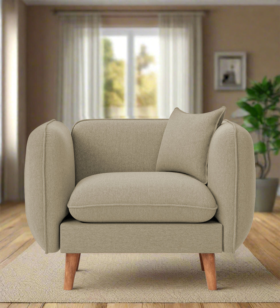 Reva  1 Seater Fabric Sofa - Honey Beige by Febonic Living